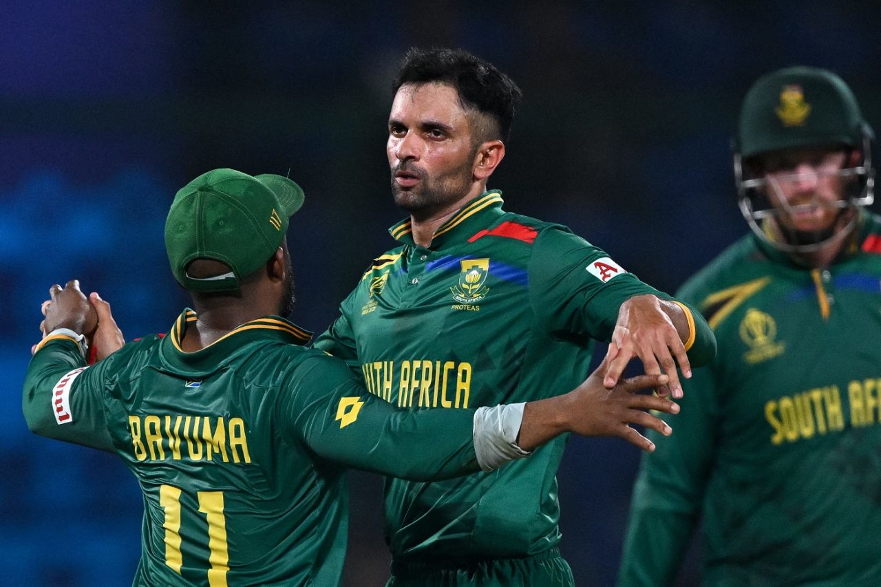 Keshav Maharaj returned with figures of 2 for 62, South Africa vs Sri Lanka, World Cup, Delhi, October 7, 2023