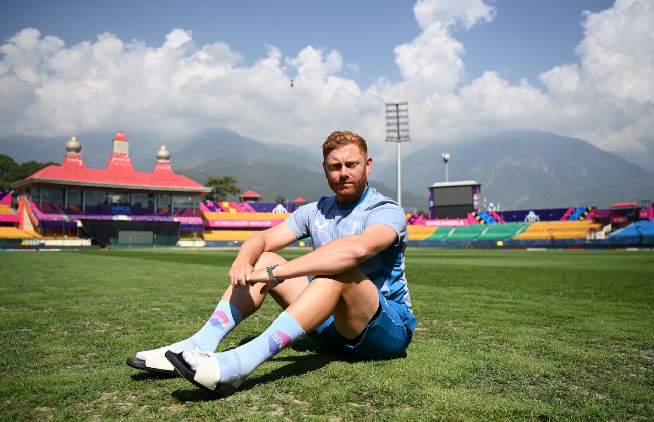 Jonny Bairstow enhances the Dharamsala backdrop, Bangladesh vs England, World Cup, Dharamsala, October 8, 2023