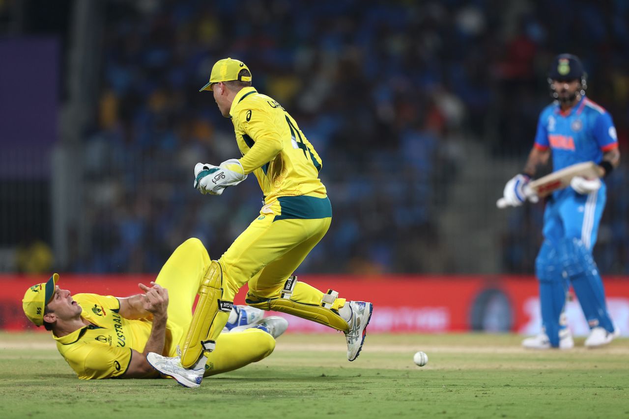 Mitchell Marsh, following miscommunication with Alex Carey, dropped Virat Kohli on 12, India vs Australia, World Cup, Chennai, October 8, 2023