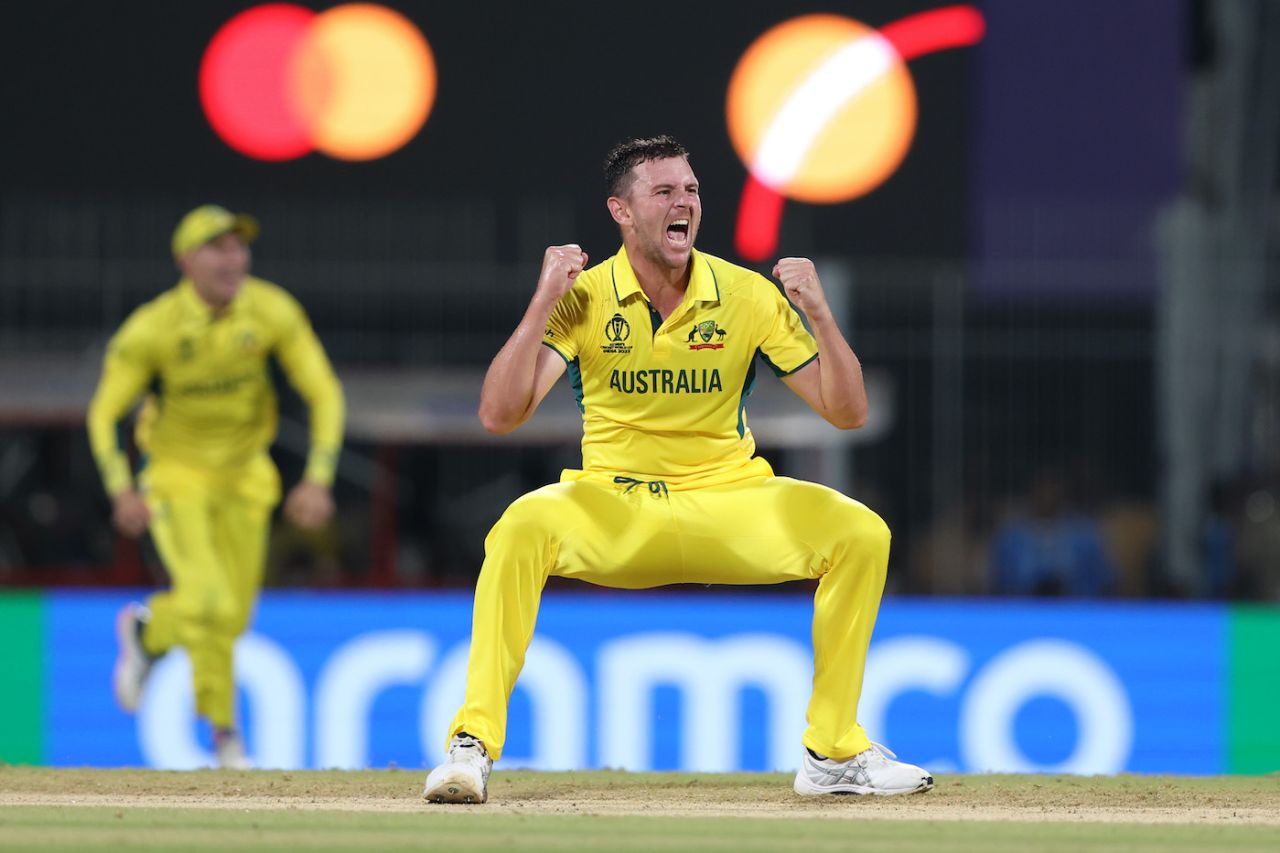 Josh Hazlewood goes into Batista mode with his celebrations, dropped Virat Kohli on 12, India vs Australia, World Cup, Chennai, October 8, 2023