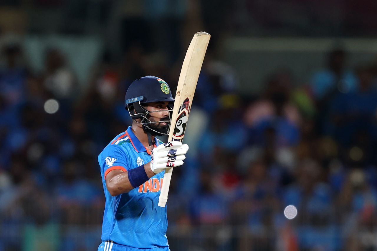 KL Rahul reached his 72-ball fifty in the 28th over, India vs Australia, World Cup, Chennai, October 8, 2023