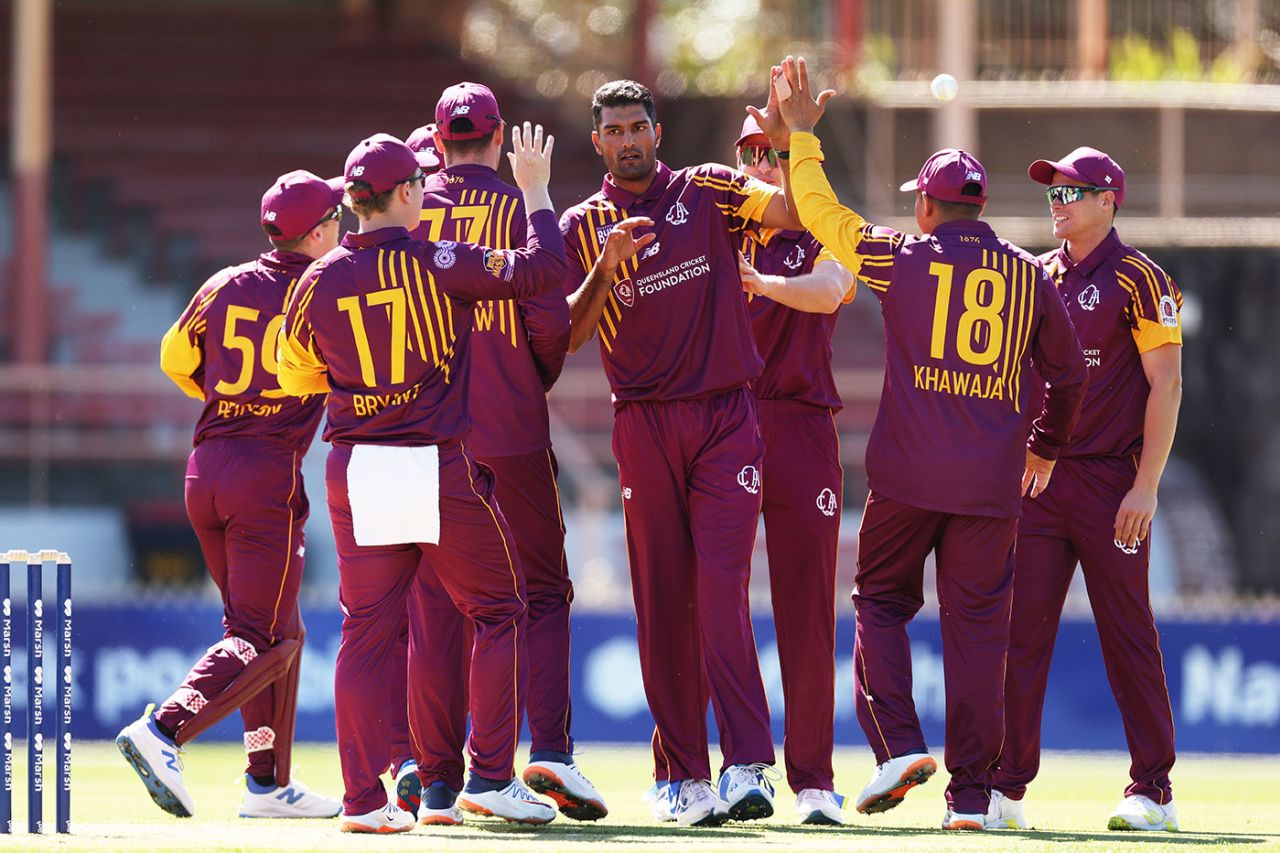 Gurinder Sandhu made early inroads for Queensland, New South Wales vs Queensland, Marsh Cup, North Sydney Oval, October 9, 2023