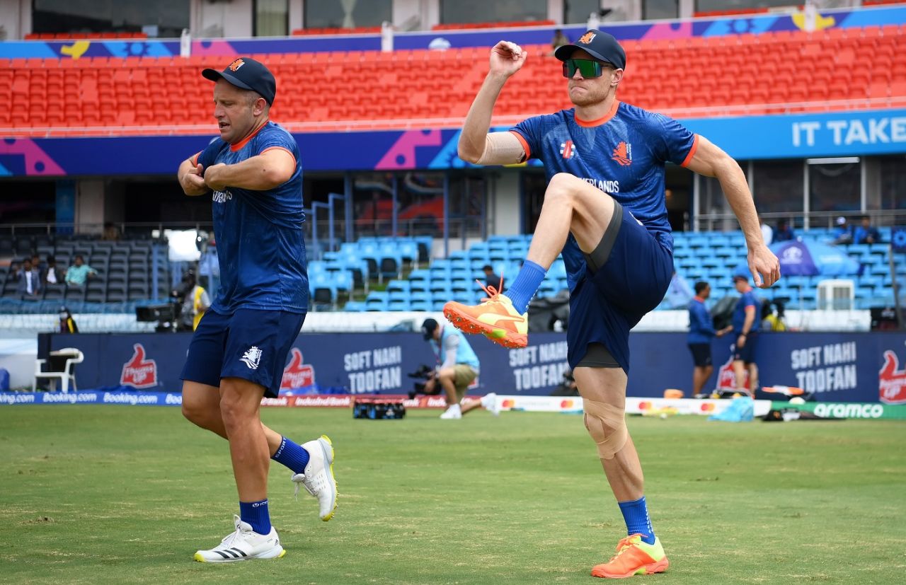 Sybrand Engelbrecht was handed his debut ODI cap, ICC Men's Cricket World Cup, Hyderabad, October 09, 2023 in Hyderabad