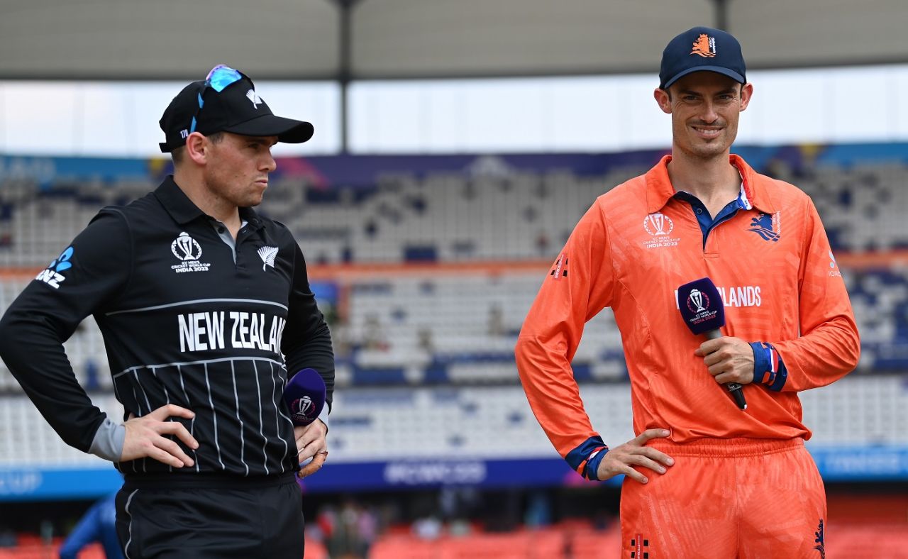 Netherlands captain Scott Edwards won the toss and elected to field in Hyderabad, Netherlands vs New Zealand, ICC ODI World Cup 2023, Hyderabad, October 9, 2023