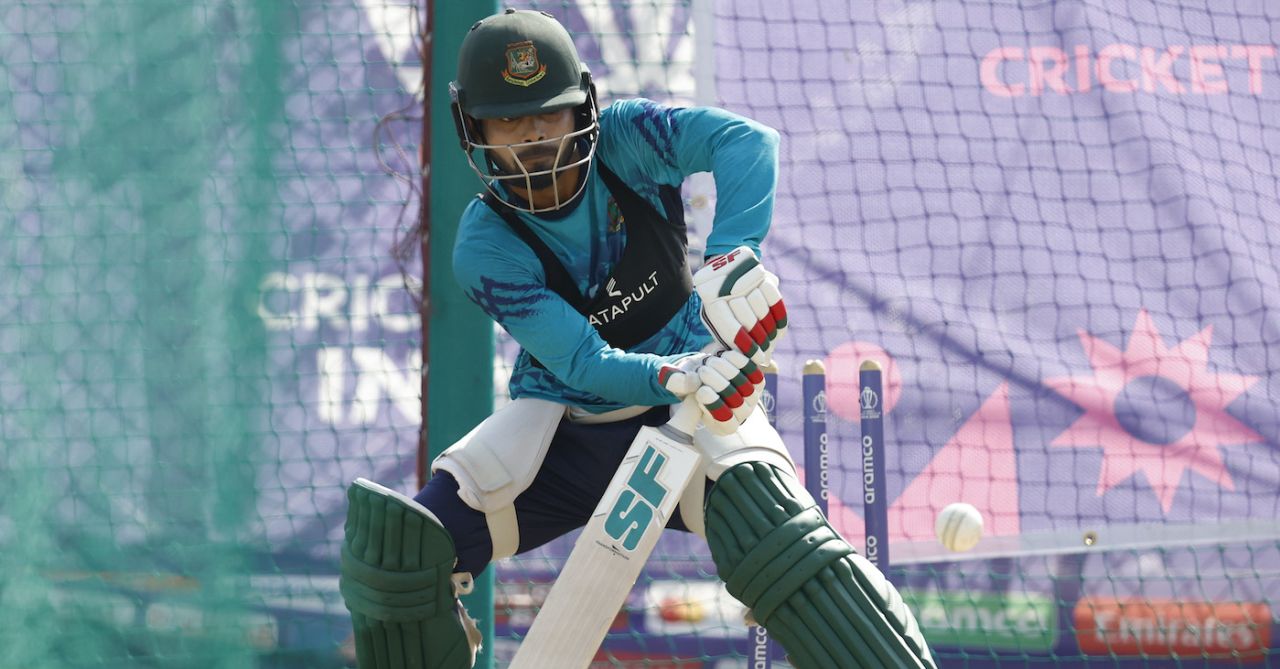 Towhid Hridoy ramps in the nets, Bangladesh vs England, World Cup, Dharamsala, October 9, 2023