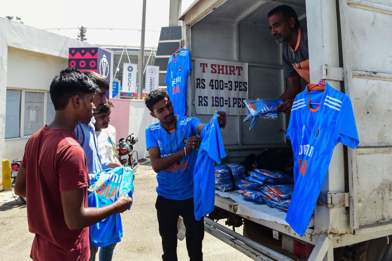 India jerseys being sold in Ahmedabad, ODI World Cup, October 10, 2023