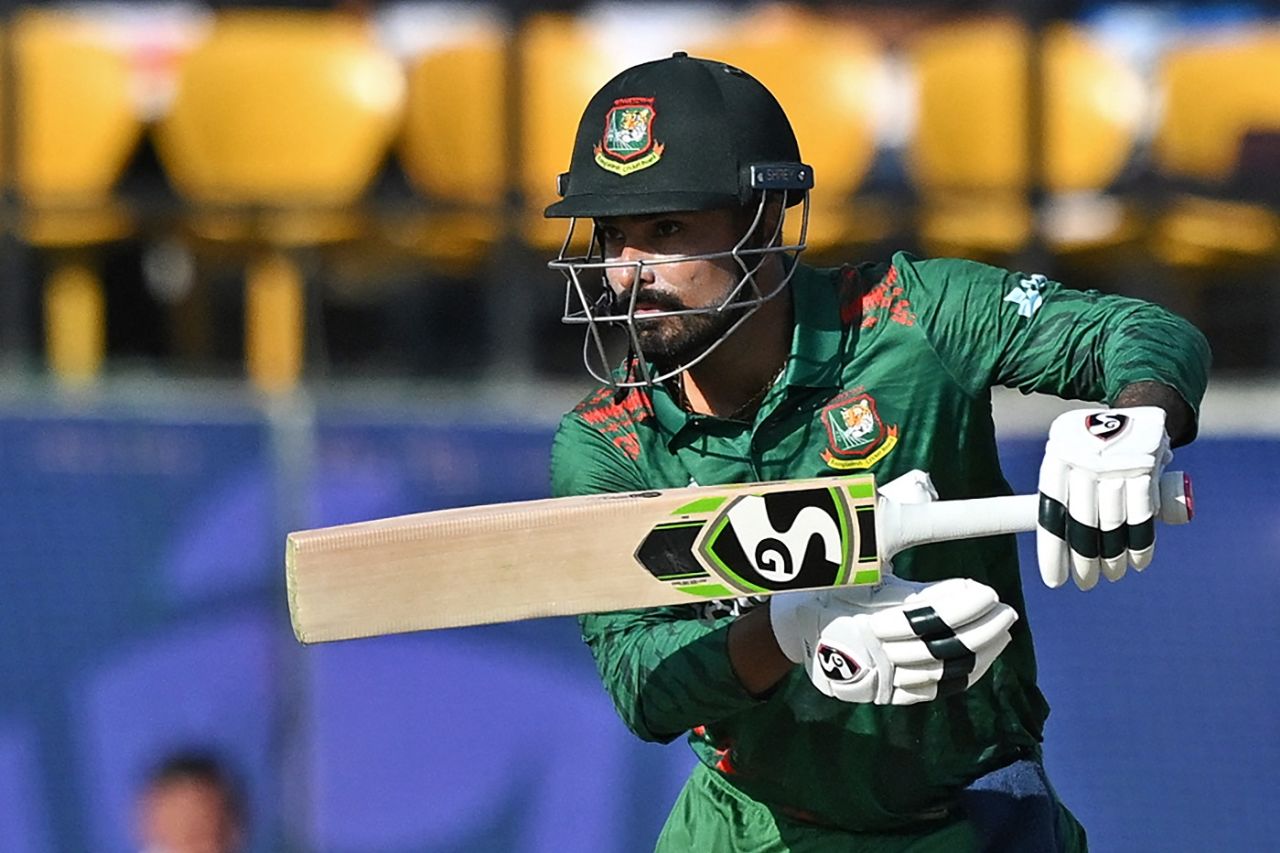Litton Das fought back after Bangladesh's collapse at the top, Bangladesh vs England, Dharamsala, ODI World Cup, October 10, 2023