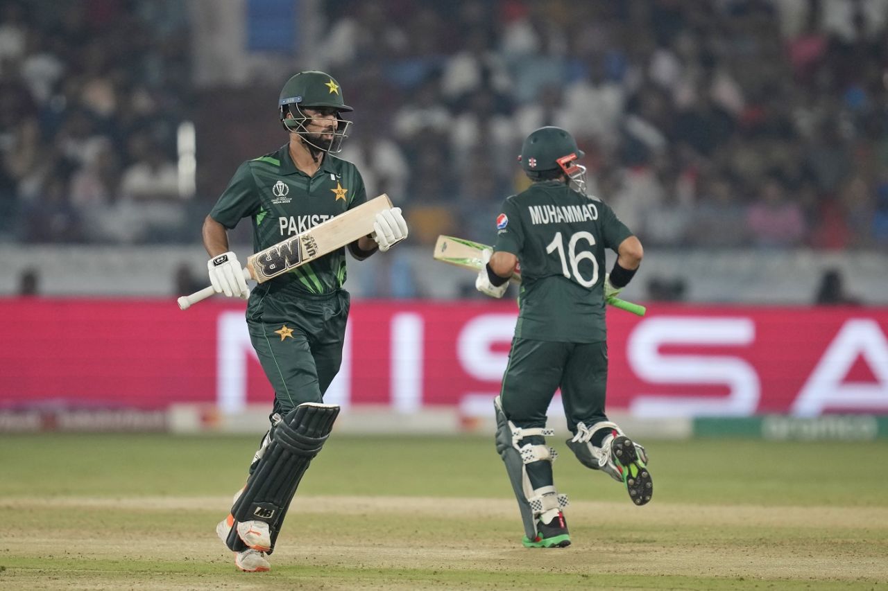 Abdullah Shafique and Mohammad Rizwan put on a big stand for the third wicket, Pakistan vs Sri Lanka, World Cup, Hyderabad, October 10, 2023