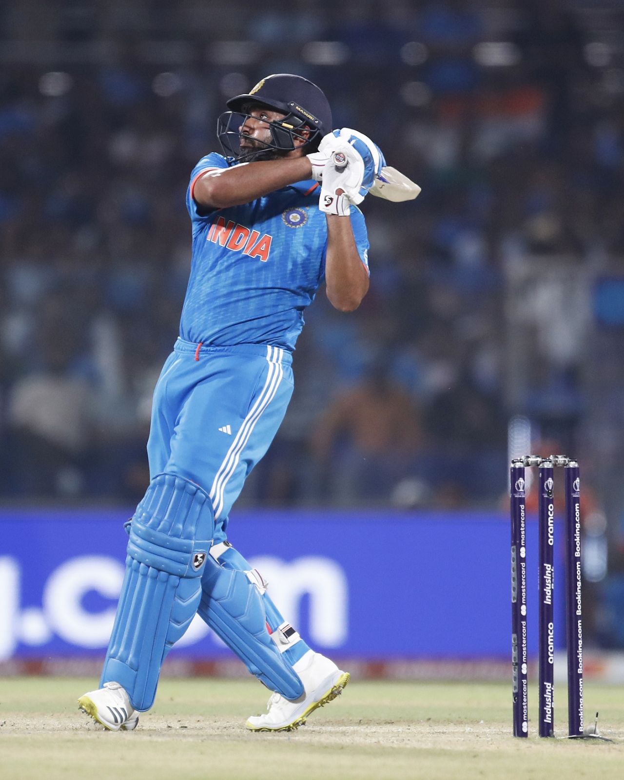 Rohit Sharma heaved Naveen-ul-Haq over deep midwicket to become the leading six-hitter in internationals, India vs Afghanistan, ODI World Cup, Delhi, October 11, 2023