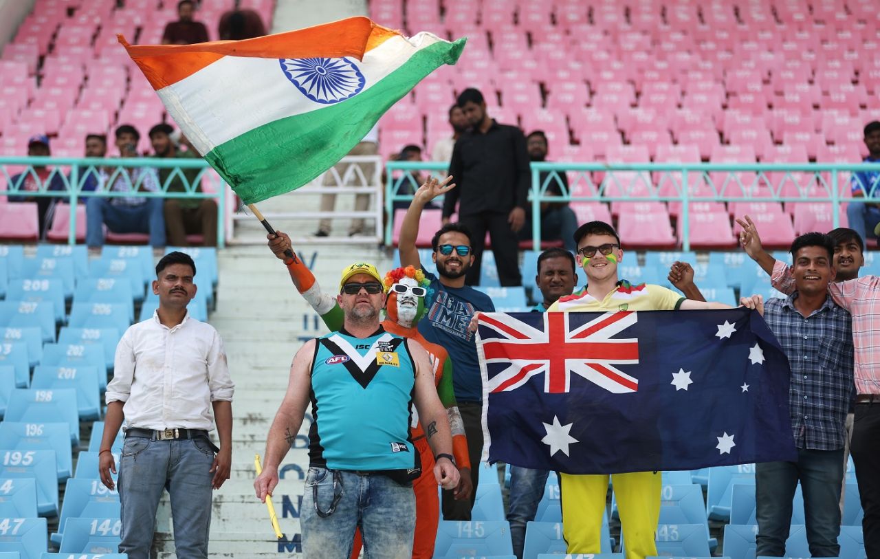 A few Indian and Australian fans were seen in the stadium in Lucknow, Australia vs South Africa, ODI World Cup, Lucknow, October 12, 2023