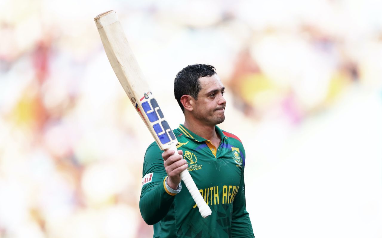 Quinton de Kock made 109 off 106 balls with eight fours and five sixes, Australia vs South Africa, Men's ODI World Cup 2023, Lucknow, October 12, 2023