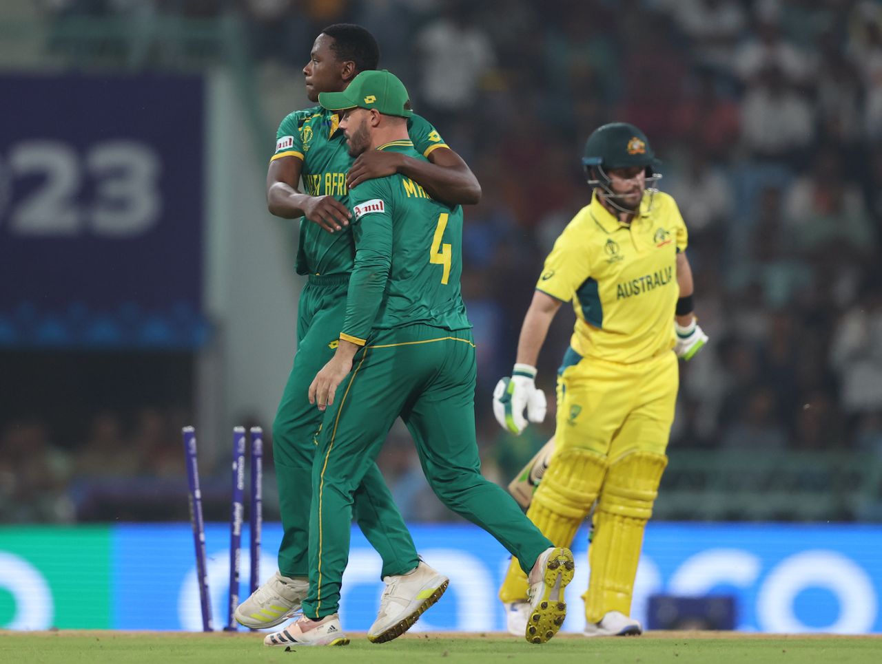 Kagiso Rabada knocked over Josh Inglis with a beauty, Australia vs South Africa, Men's ODI World Cup 2023, Lucknow, October 12, 2023