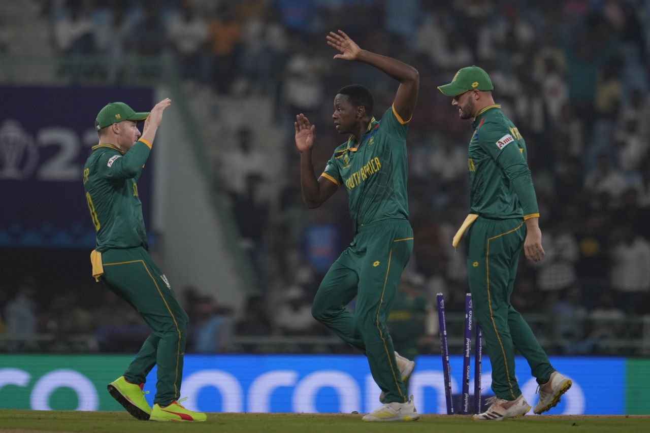 Kagiso Rabada made a mess of Josh Inglis' stumps, Australia vs South Africa, Men's ODI World Cup 2023, Lucknow, October 12, 2023
