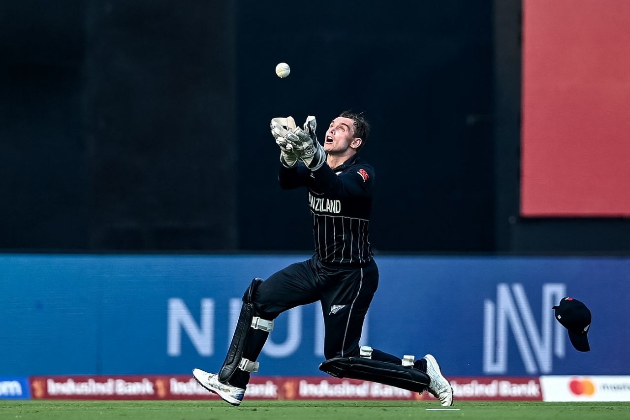 Tom Latham got under a catch to dismiss Shakib Al Hasan, Bangladesh vs New Zealand, ODI World Cup, Chennai, October 13, 2023