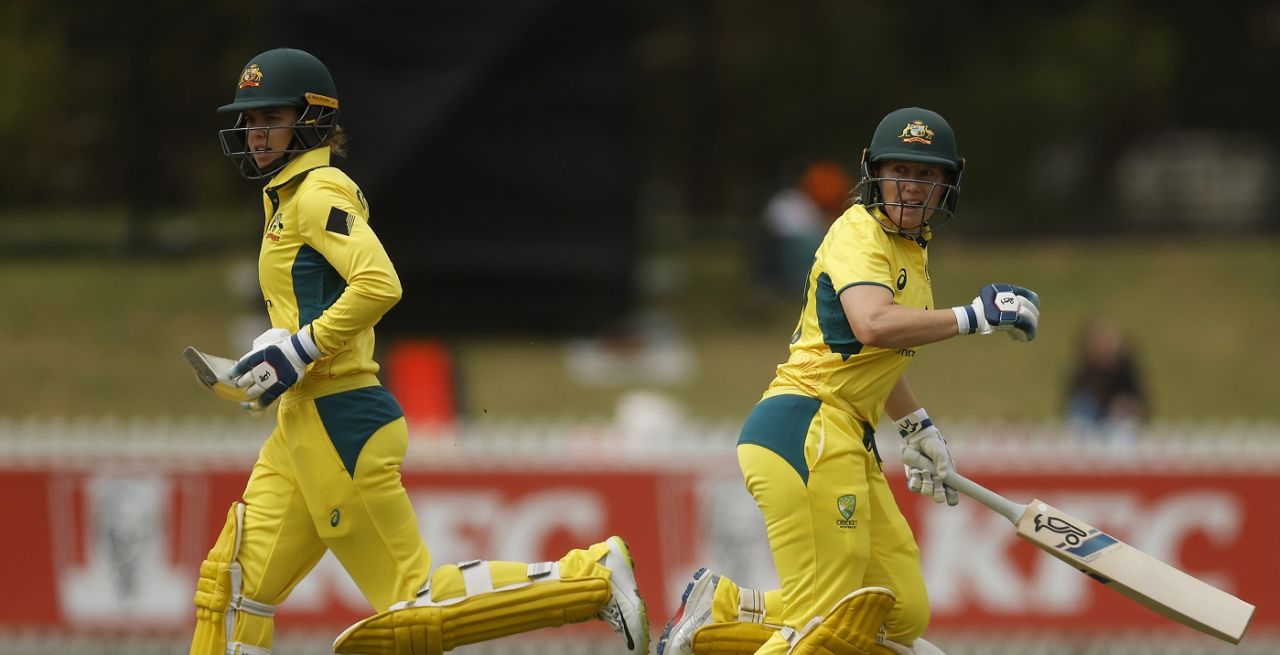 Alyssa Healy and Phoebe Litchfield put on 57 runs for the opening stand, Australia vs West Indies, 3rd ODI, Junction Oval, October 14, 2023
