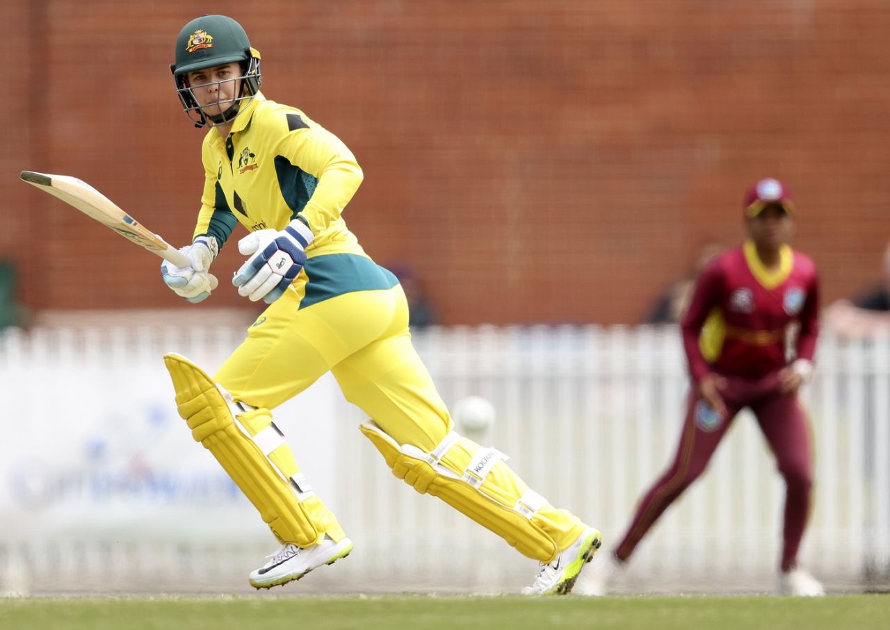 Phoebe Litchfield's cameo came to an end after she mistimed a pull, Australia vs West Indies, 3rd ODI, Junction Oval, October 14, 2023