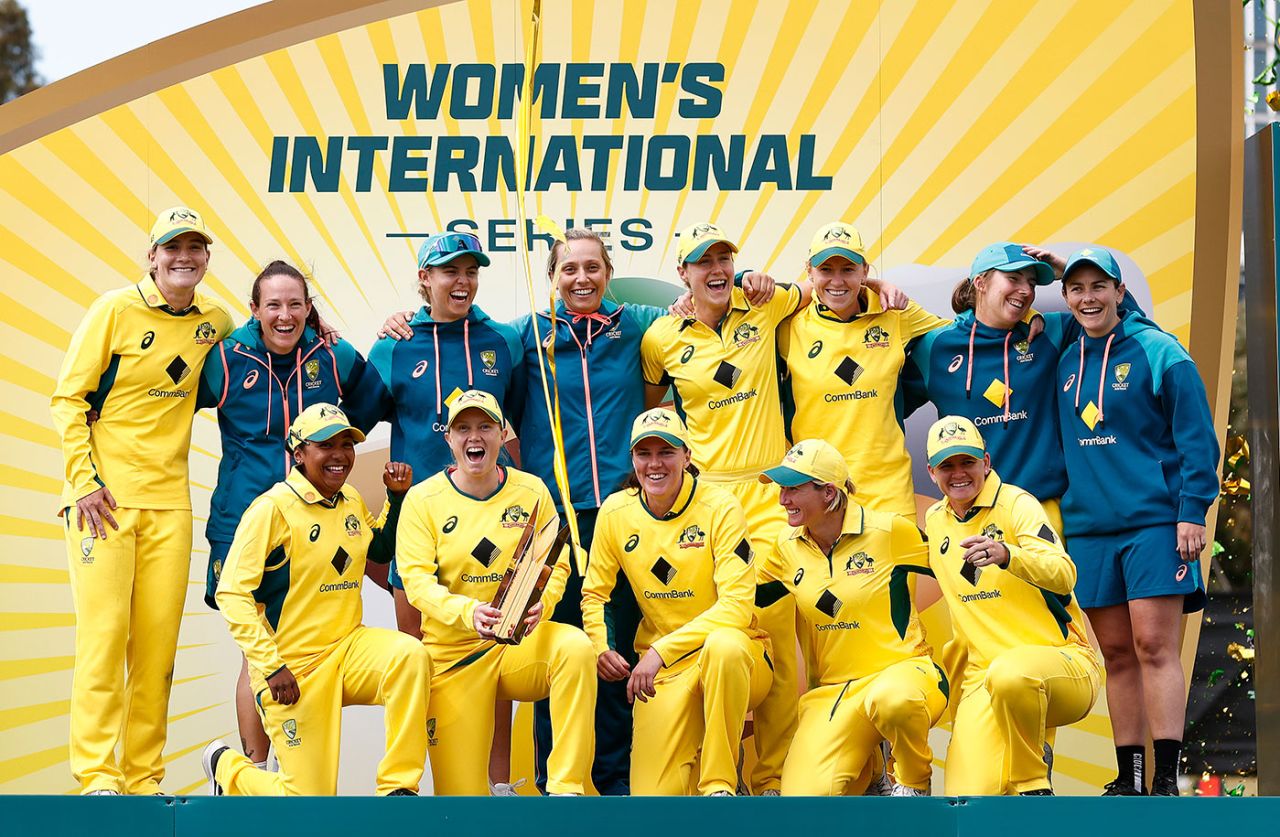 Australia celebrate their series win over West Indies, Australia vs West Indies, 3rd ODI, Junction Oval, October 14, 2023