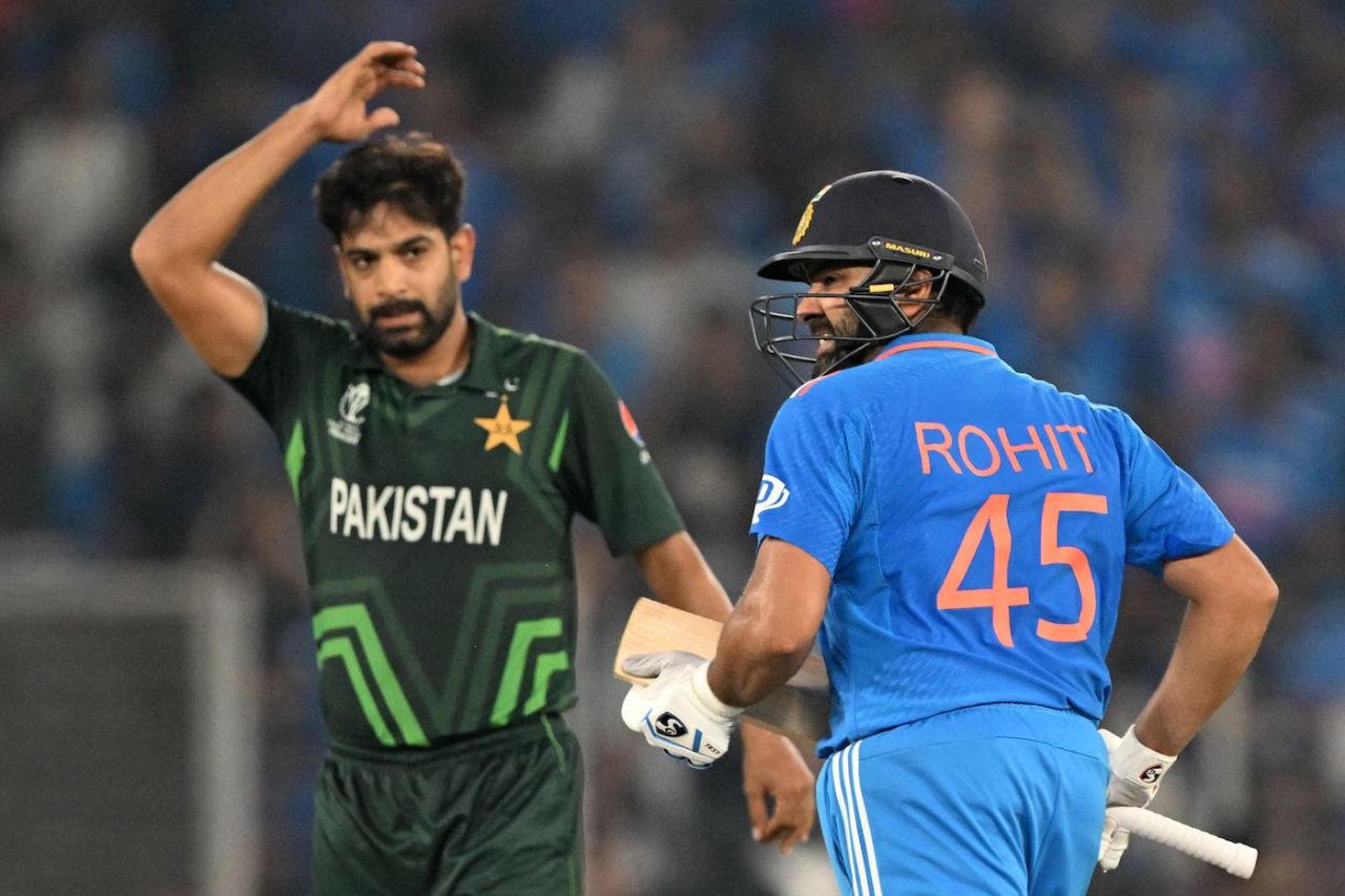Rohit Sharma got the better of Haris Rauf , India vs Pakistan, Men's World Cup 2023, Ahmedabad, October 14, 2023