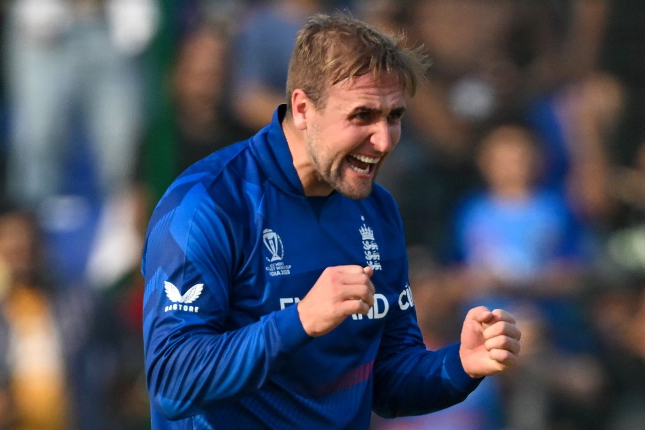 Liam Livingstone is pumped after dismissing Azmatullah Omarzai, England vs Afghanistan, Men's Cricket World Cup 2023, Delhi, October 15, 2023