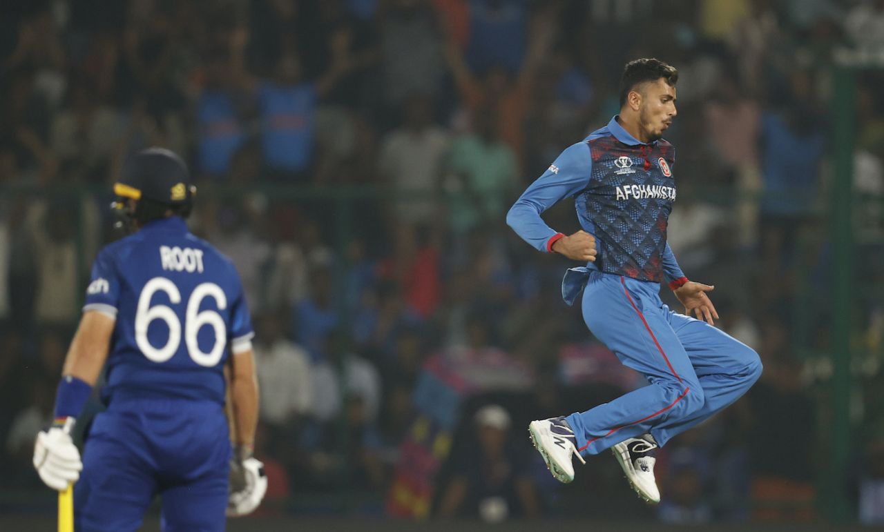 Joe Root had his stumps rattled by Mujeeb Ur Rahman, England vs Afghanistan, Men's Cricket World Cup 2023, Delhi, October 15, 2023