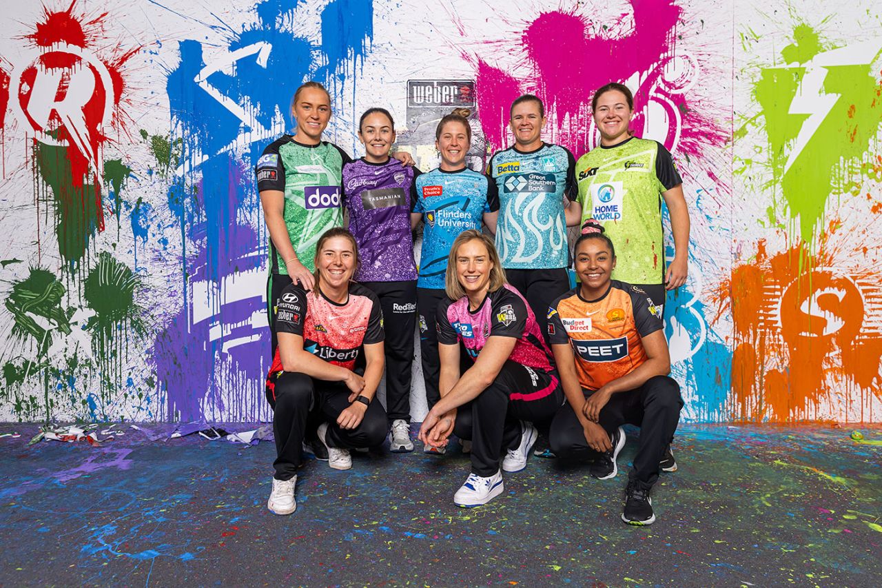 Representatives from each WBBL team at the season launch, Melbourne, October 16, 2023