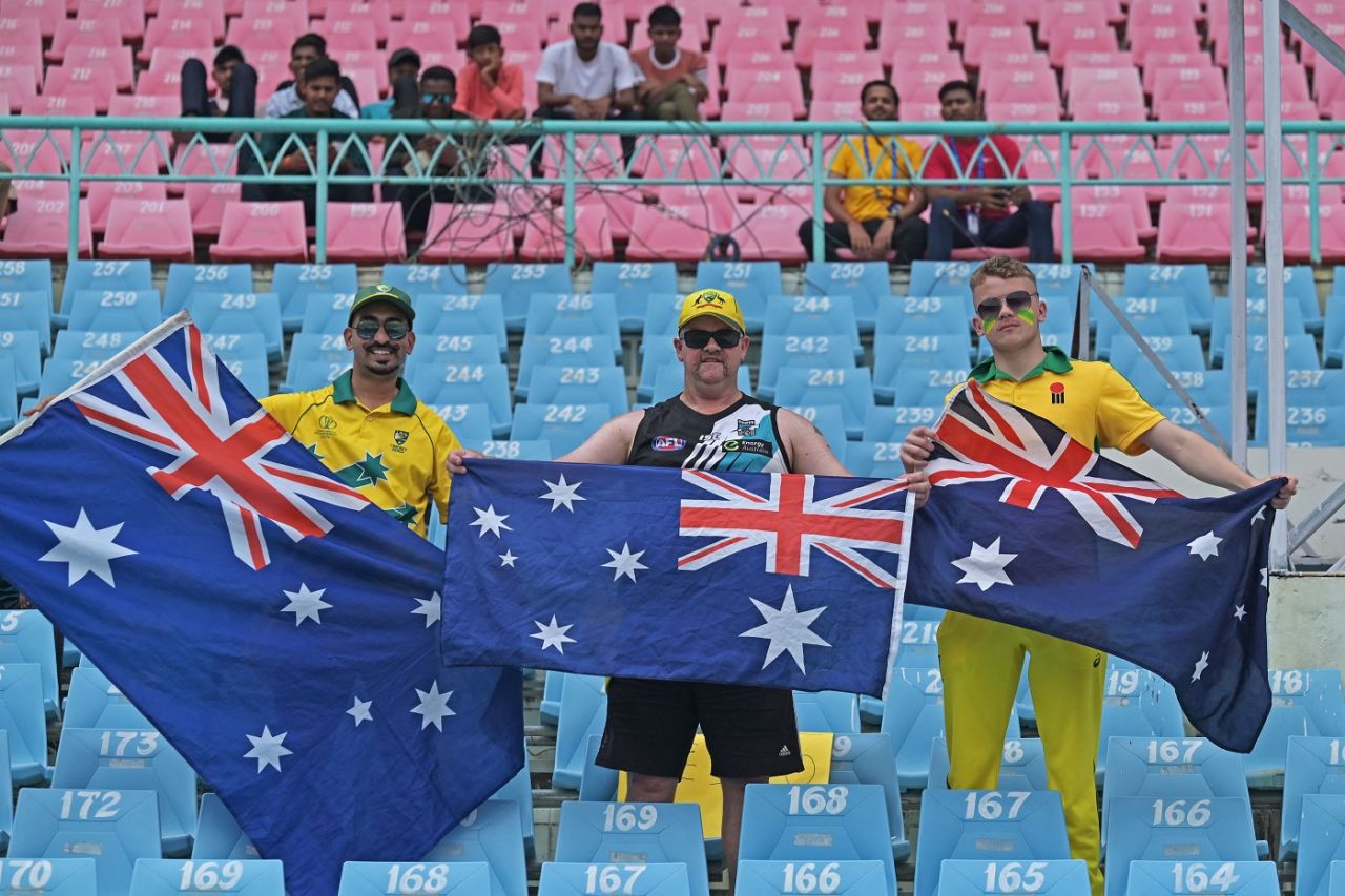 Australia's fans in full form in Lucknow, Australia vs Sri Lanka, World Cup, Lucknow, October 16, 2023