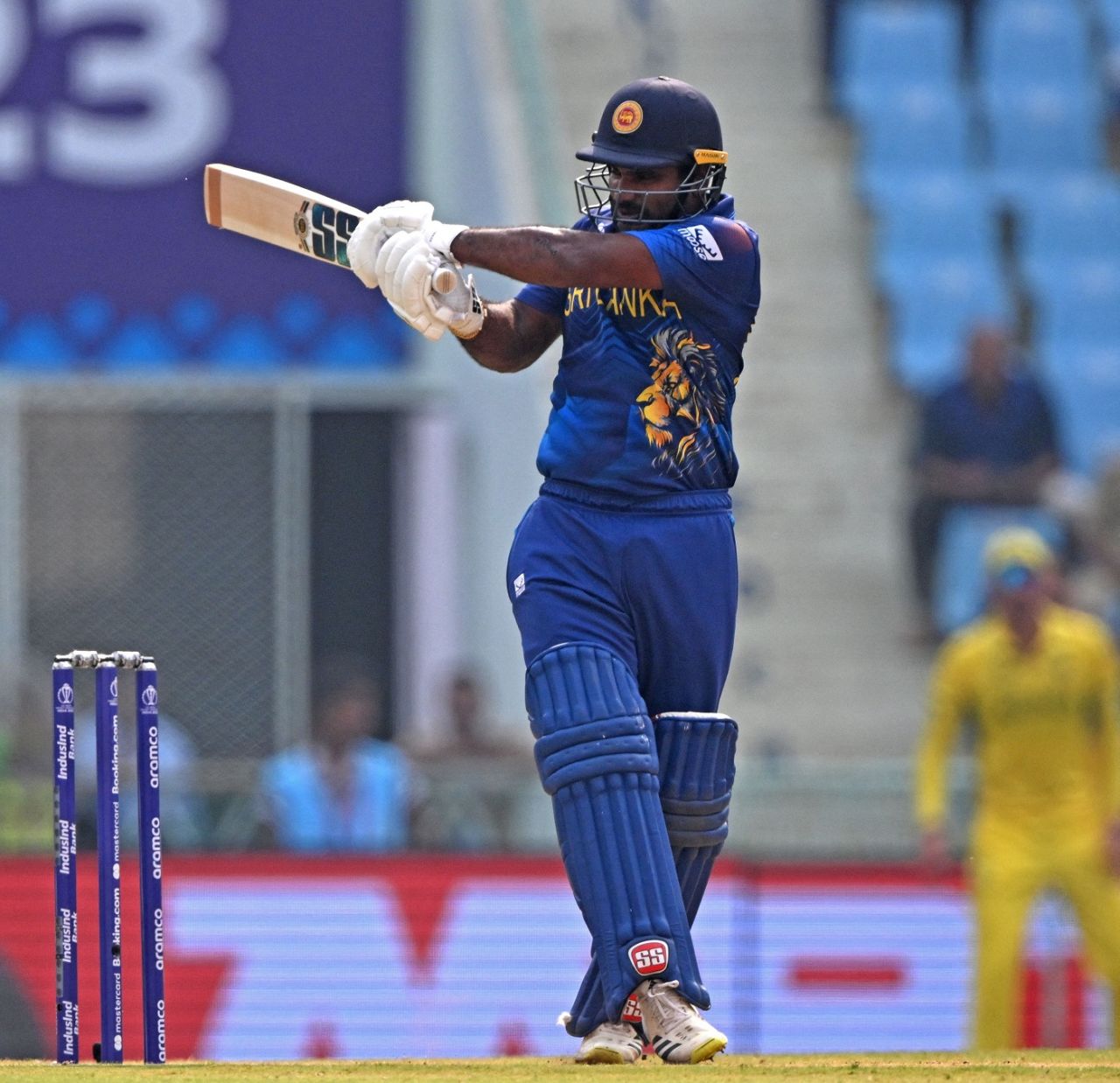 Kusal Perera pulls one through square leg, Australia vs Sri Lanka, Men's World Cup 2023, Lucknow, October 16, 2023