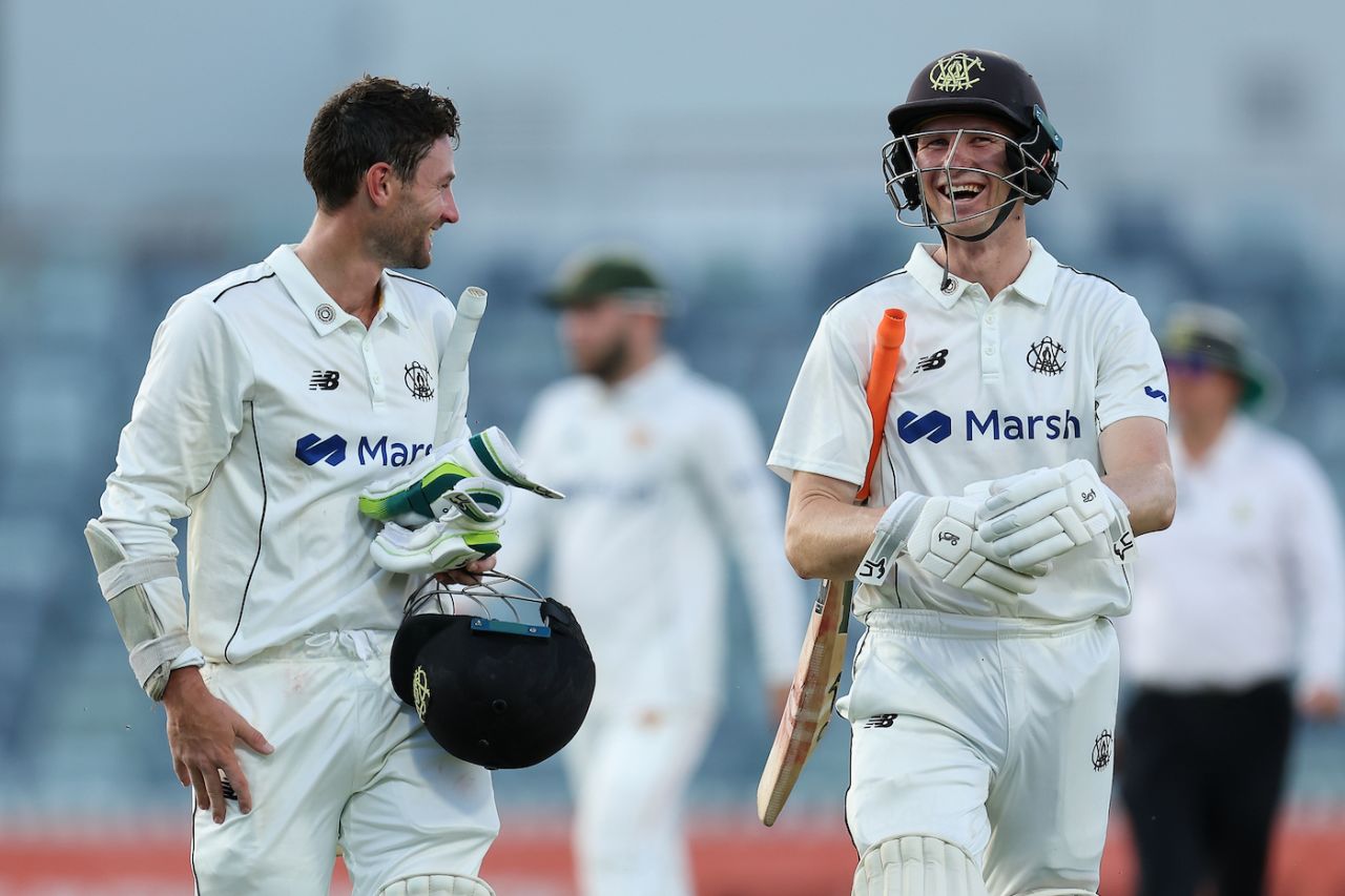 Sam Whiteman and Cameron Bancroft hit unbeaten half-centuries, Western Australia vs Tasmania, Sheffield Shield, 2nd day, Perth, October 16, 2023