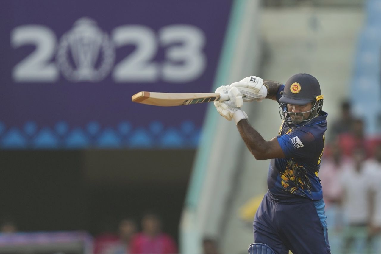 Kusal Perera hit 12 fours during his 82-ball 78, Australia vs Sri Lanka, World Cup, Lucknow, October 16, 2023