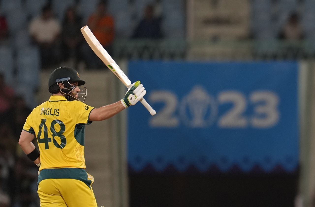 Josh Inglis took 46 balls to bring up his half-century, Australia vs Sri Lanka, Men's World Cup 2023, Lucknow, October 16, 2023