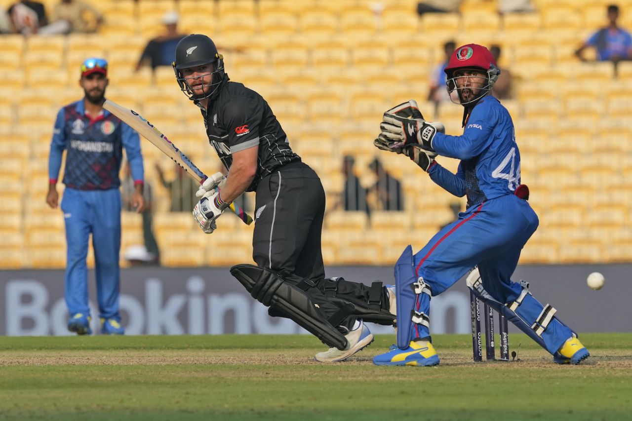 Glenn Phillips started slow but helped stem the flow of wickets, New Zealand vs Afghanistan, Men's ODI World Cup, Chennai, October 18, 2023