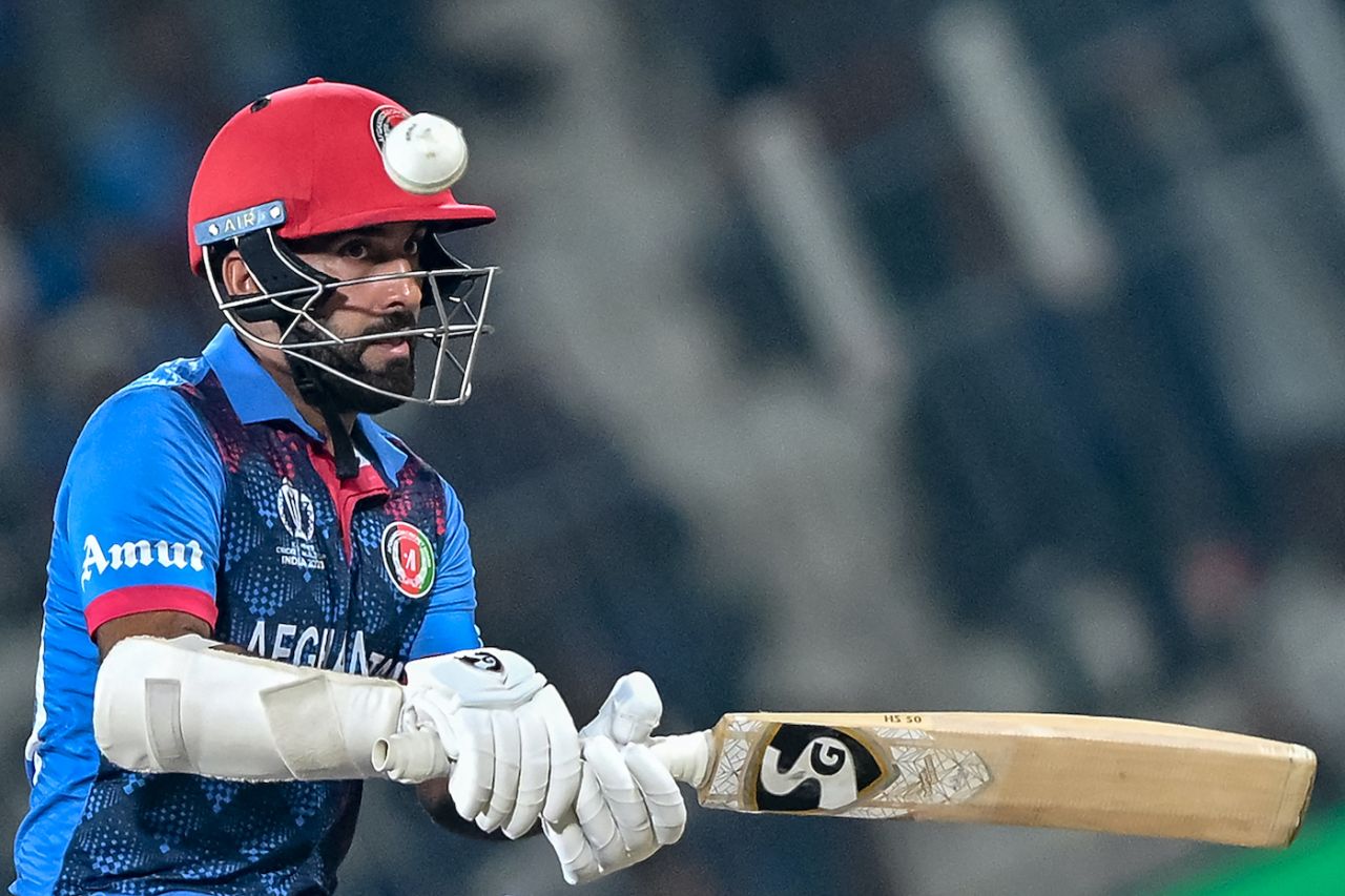 Hashmatullah Shahidi couldn't get going and ended up with 8 off 29, New Zealand vs Afghanistan, Men's ODI World Cup, Chennai, October 18, 2023