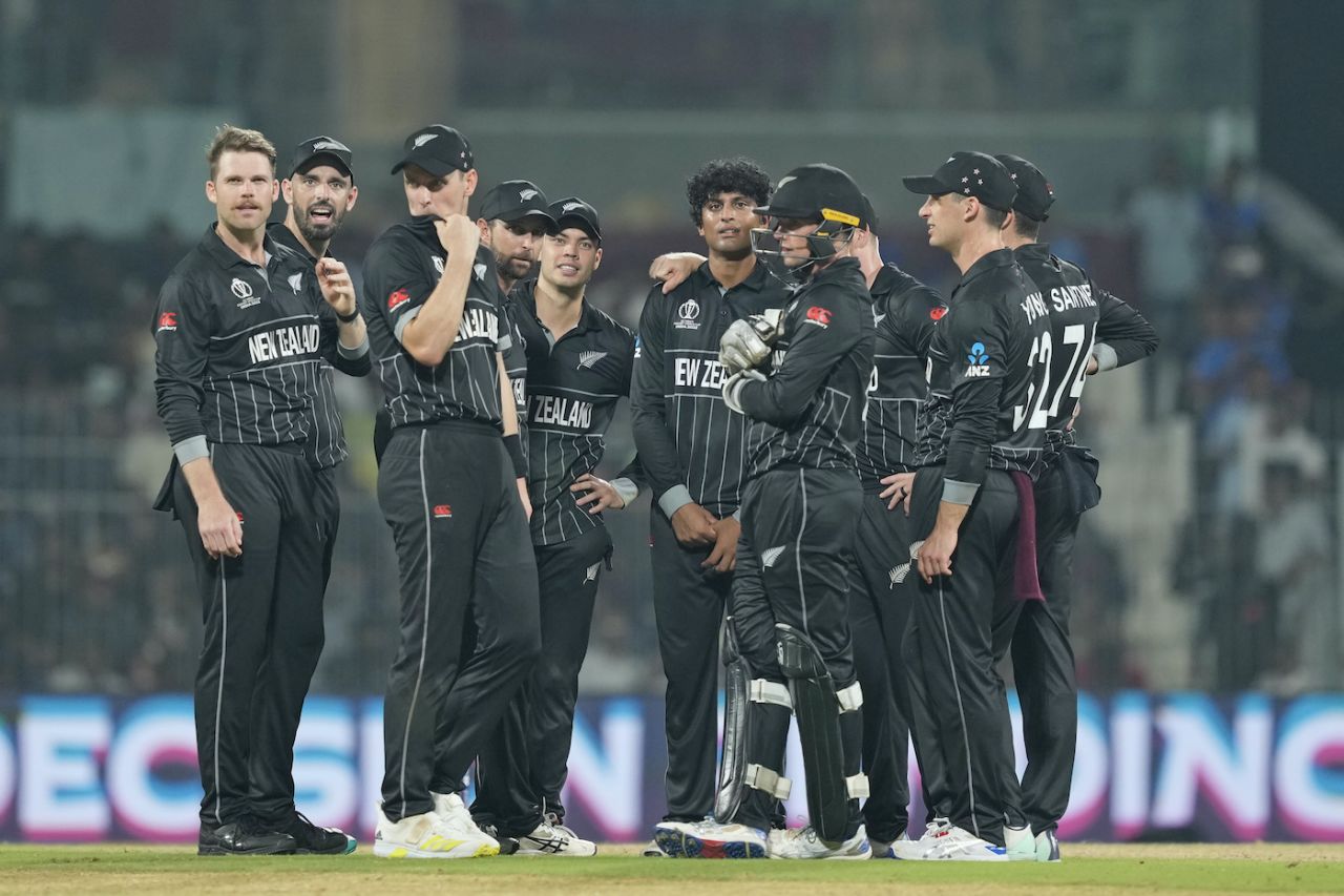 The third umpire confirmed that Rachin Ravindra had made his opening breakthrough, New Zealand vs Afghanistan, Men's ODI World Cup, Chennai, October 18, 2023