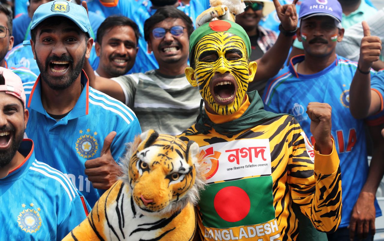 A Bangladesh fan amid many Indian fans, Bangladesh vs India, World Cup, Pune, October 19, 2023
