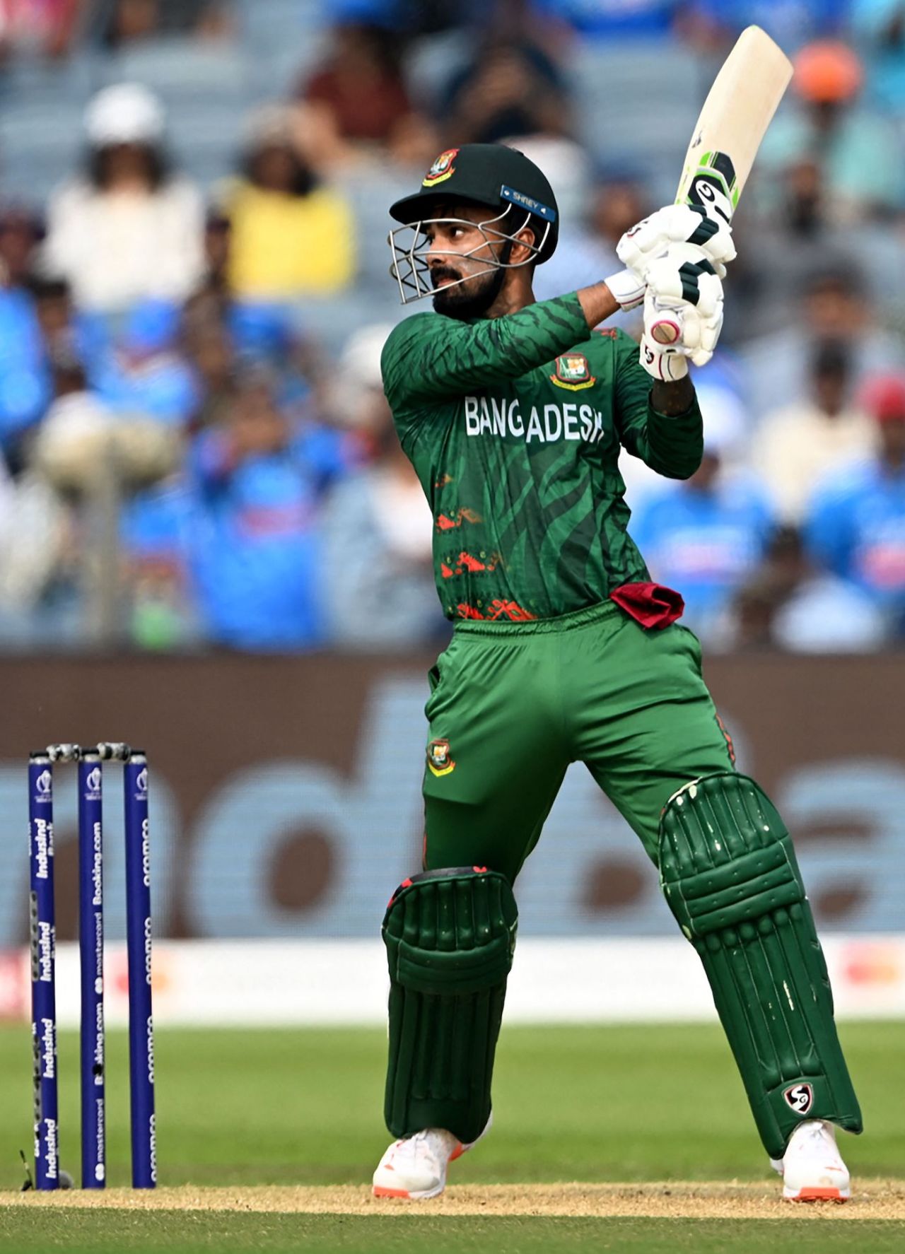 Litton Das cuts off the back foot, Bangladesh vs India, World Cup, Pune, October 19, 2023