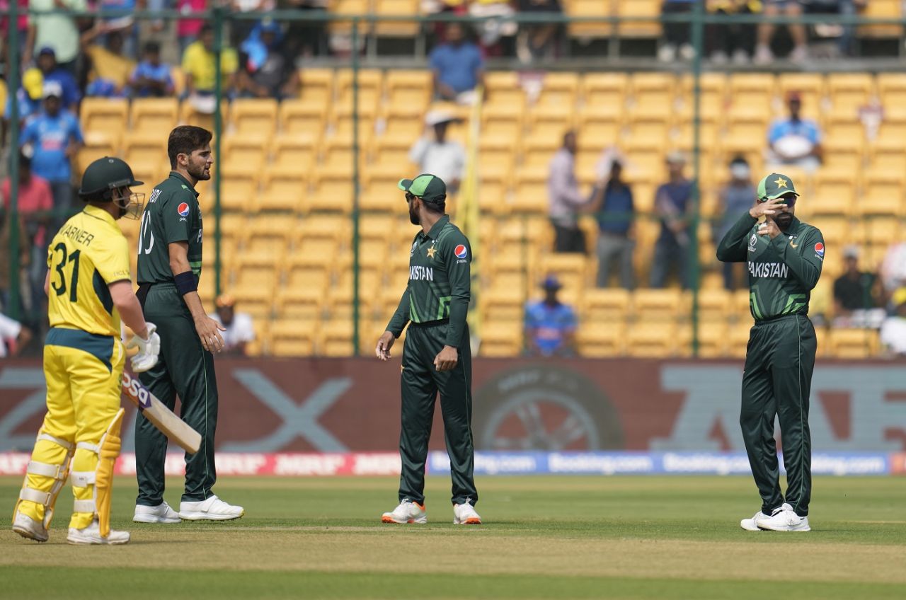 Babar Azam and Pakistan wasted a review on the first ball, Australia vs Pakistan, ODI World Cup 2023, Bengaluru, October 20, 2023