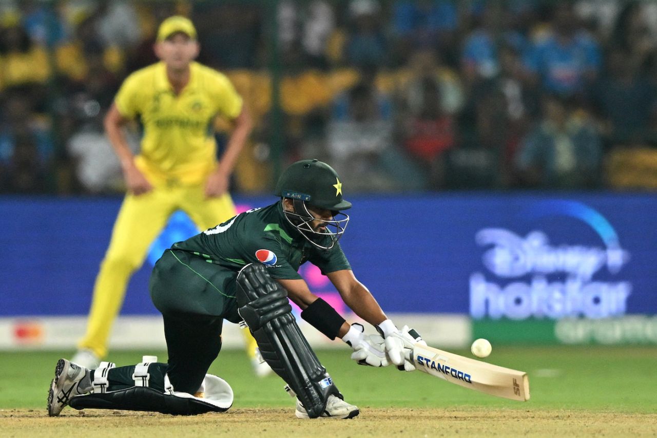 Saud Shakeel took out a reverse sweep, Australia vs Pakistan, Men's World Cup 2023, Bengaluru, October 20, 2023