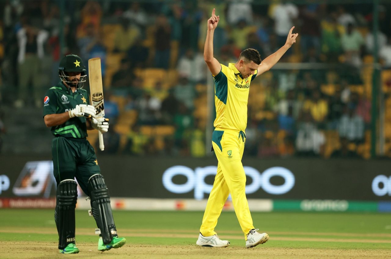 Josh Hazlewood gave away just 37 runs in 10 overs, Australia vs Pakistan, Men's World Cup 2023, Bengaluru, October 20, 2023