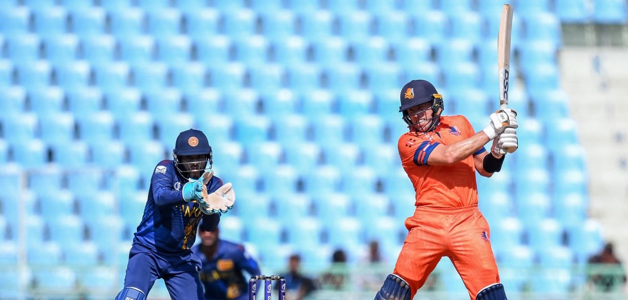 Logan van Beek notched up his first ODI fifty against Sri Lanka, Netherlands vs Sri Lanka, World Cup, Lucknow, October 21, 2023