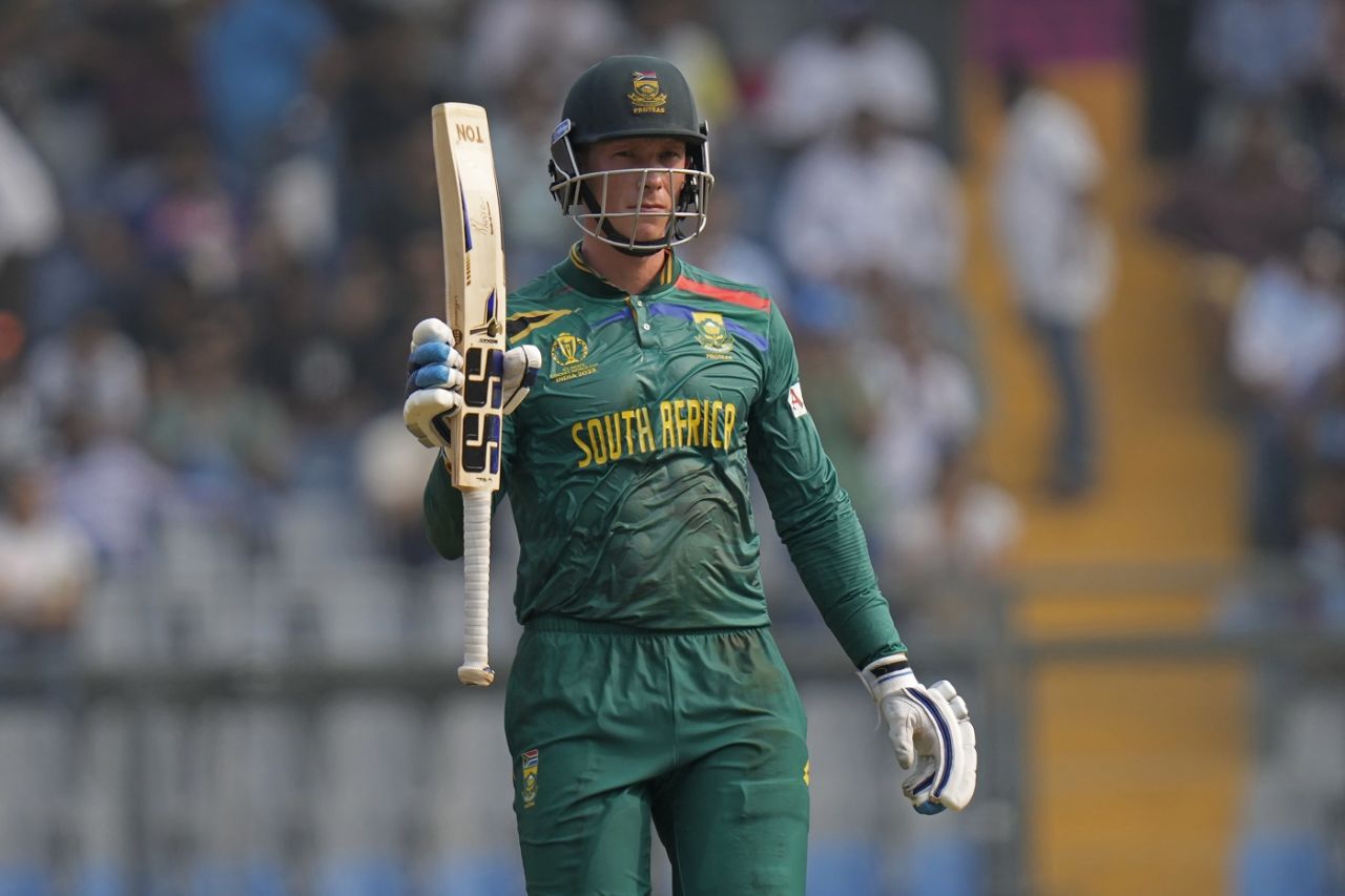 Rassie van der Dussen brought up a 49-ball half-century, England vs South Africa, Men's World Cup 2023, Mumbai, October 21, 2023