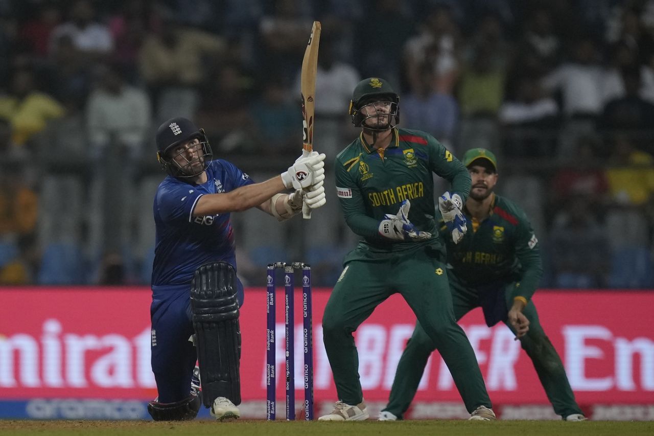 Mark Wood took a few big swings, England vs South Africa, Men's World Cup 2023, Mumbai, October 21, 2023