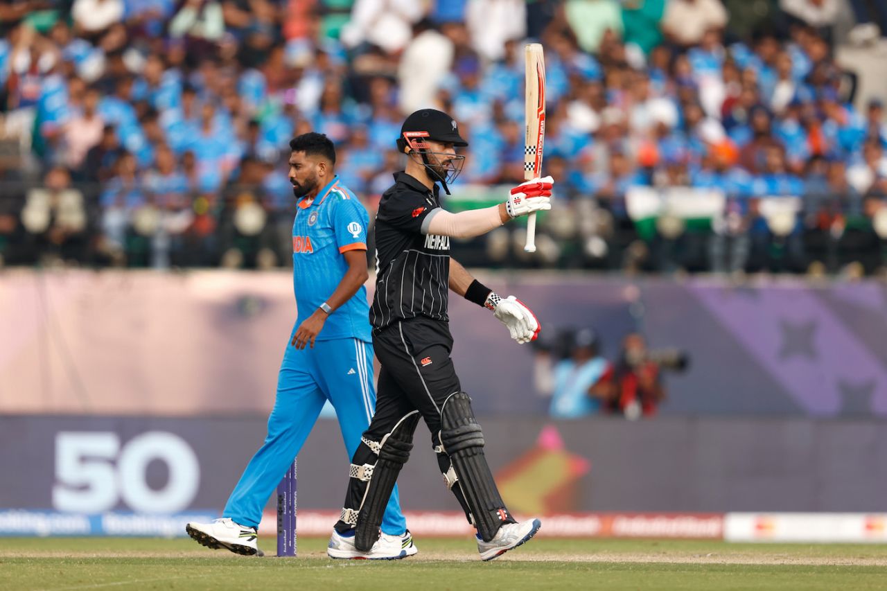 Daryl Mitchell reached fifty in the 27th over, India vs New Zealand, Men's ODI World Cup, Dharamsala, October 22, 2023