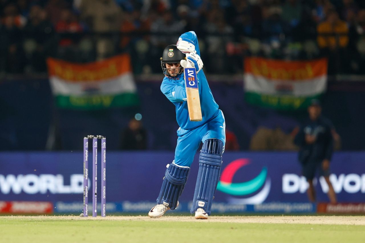 Shubman Gill plays a picturesque drive, India vs New Zealand, Men's ODI World Cup, Dharamsala, October 22, 2023
