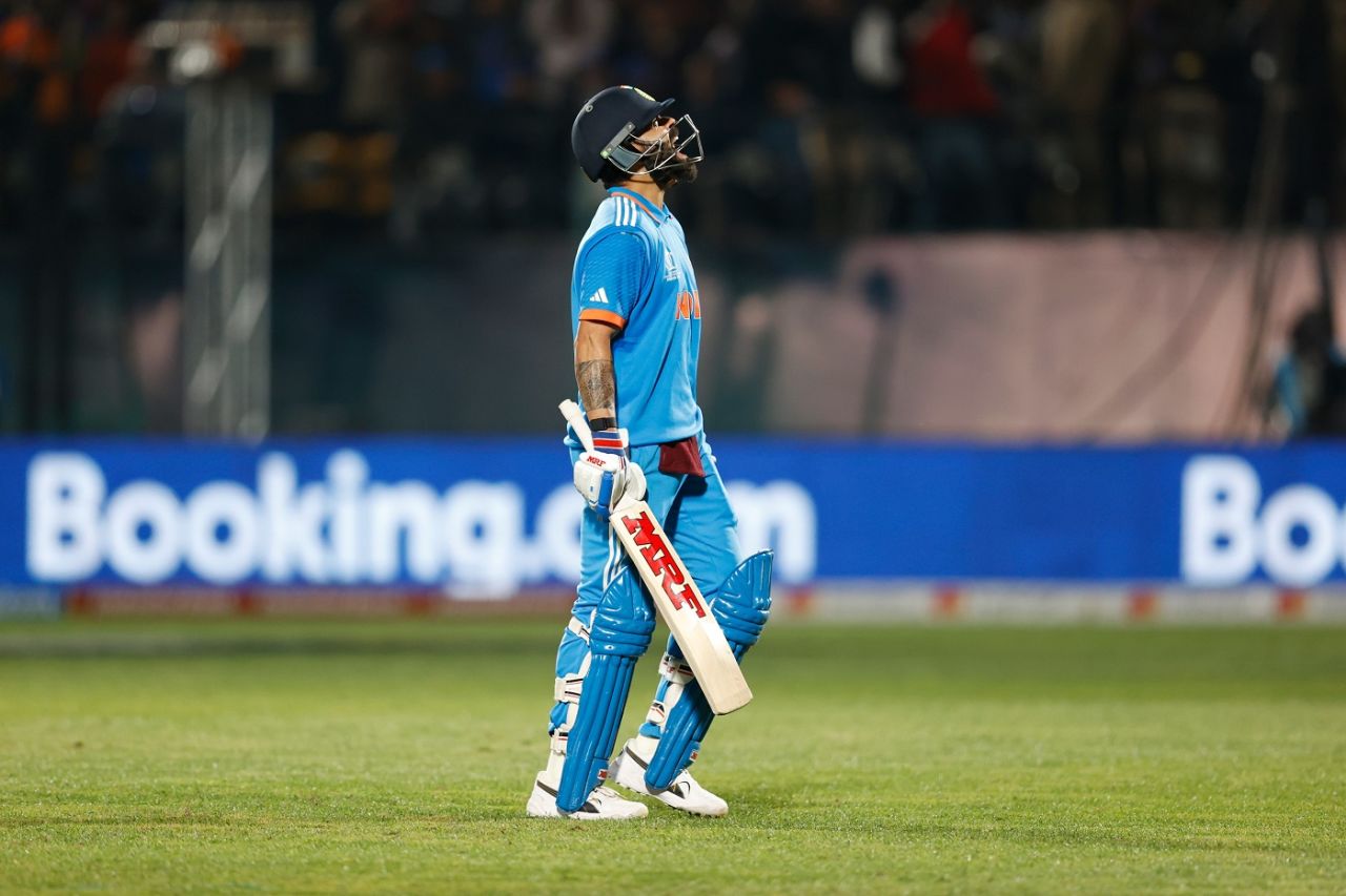 Virat Kohli fell five short of his century and India's win when he got out, India vs New Zealand, Men's ODI World Cup, Dharamsala, October 22, 2023