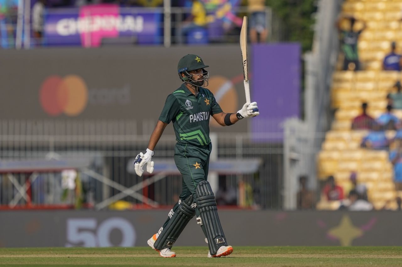 Abdullah Shafique brought up his third fifty-plus score this World Cup, Pakistan vs Afghanistan, Men's World Cup 2023, Chennai, October 23, 2023