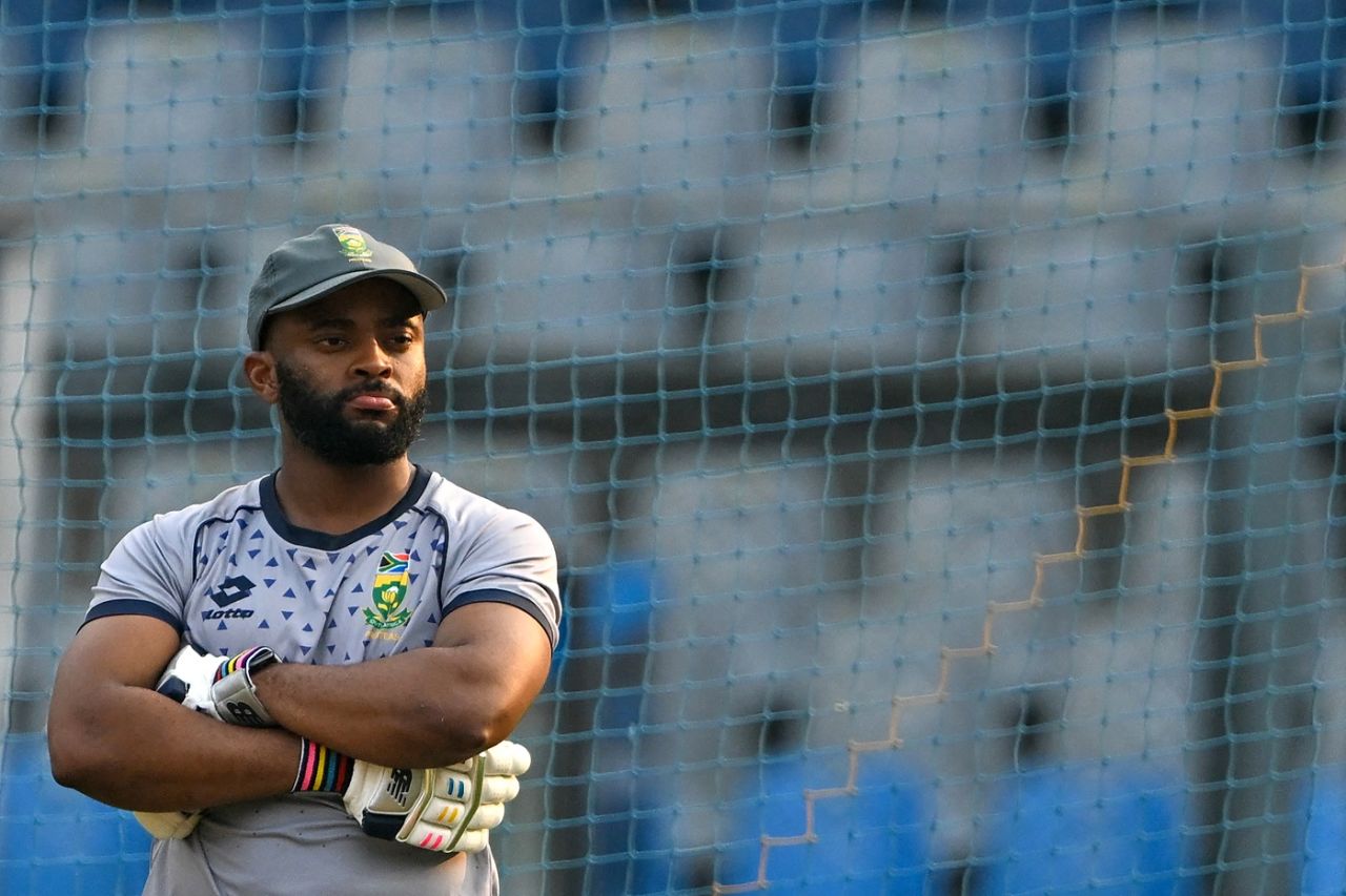 Temba Bavuma waits for his turn in the nets, Men's World Cup 2023, Mumbai, October 23, 2023