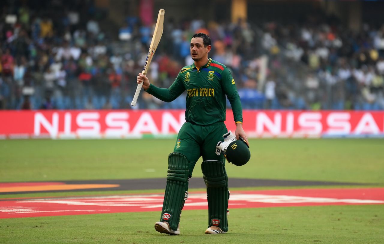 Quinton de Kock finished with a 140-ball 174 with 15 fours and seven sixes, Bangladesh vs South Africa, ODI World Cup, Mumbai, October 24, 2023