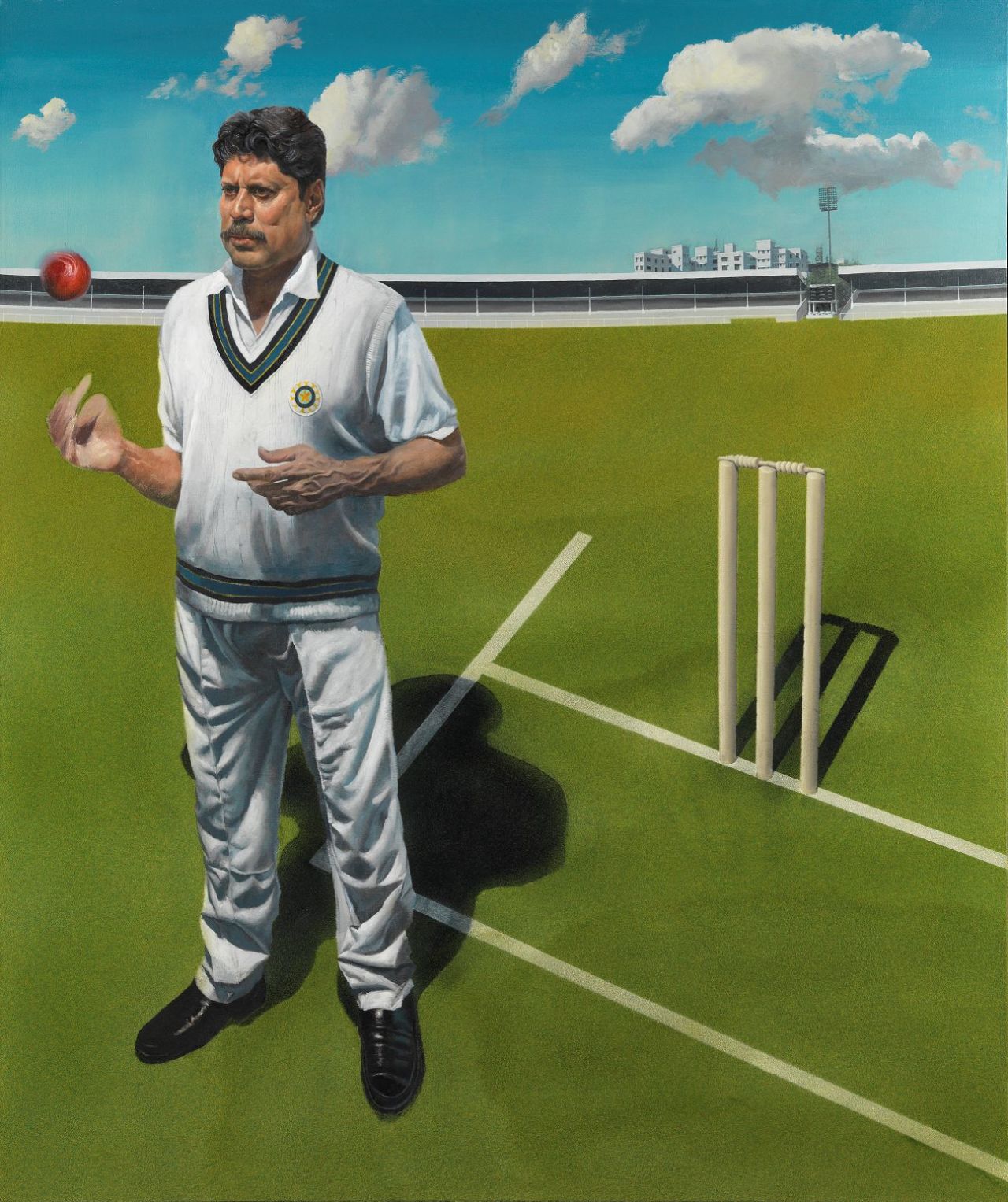 Kapil Dev's portrait, on display at Lord's Cricket Ground, London, 2008