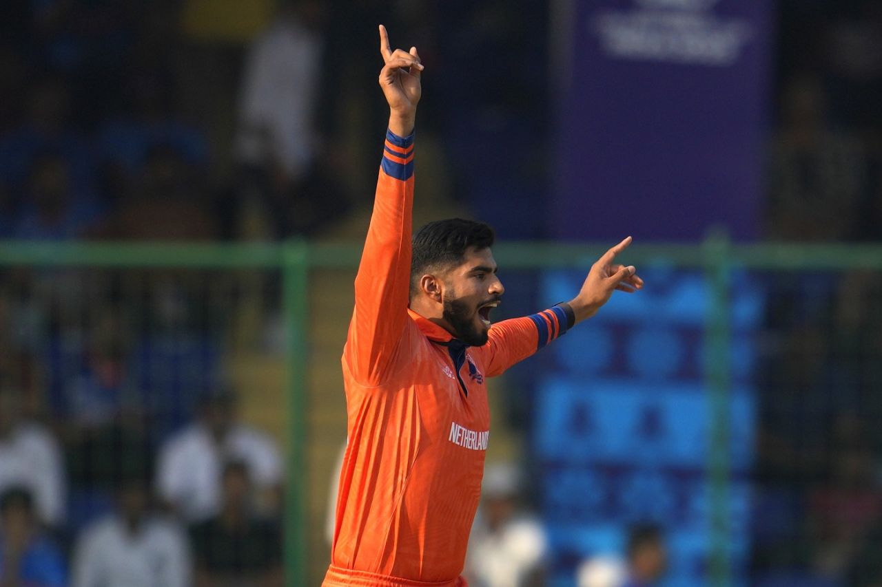Aryan Dutt picked up the wicket of Steven Smith, Australia vs Netherlands, Men's ODI World Cup 2023, Delhi, October 25, 2023