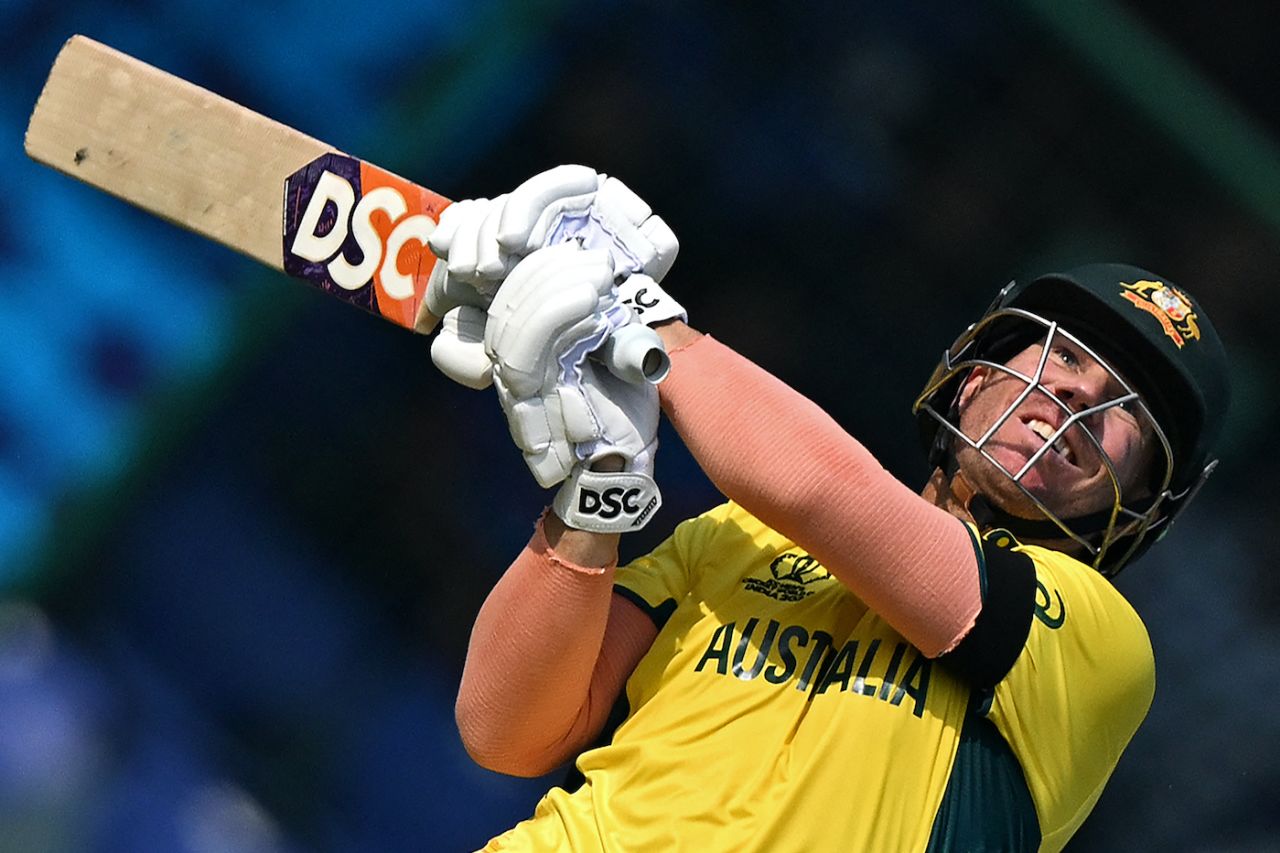 David Warner in launch mode, Australia vs Netherlands, Men's ODI World Cup 2023, Delhi, October 25, 2023